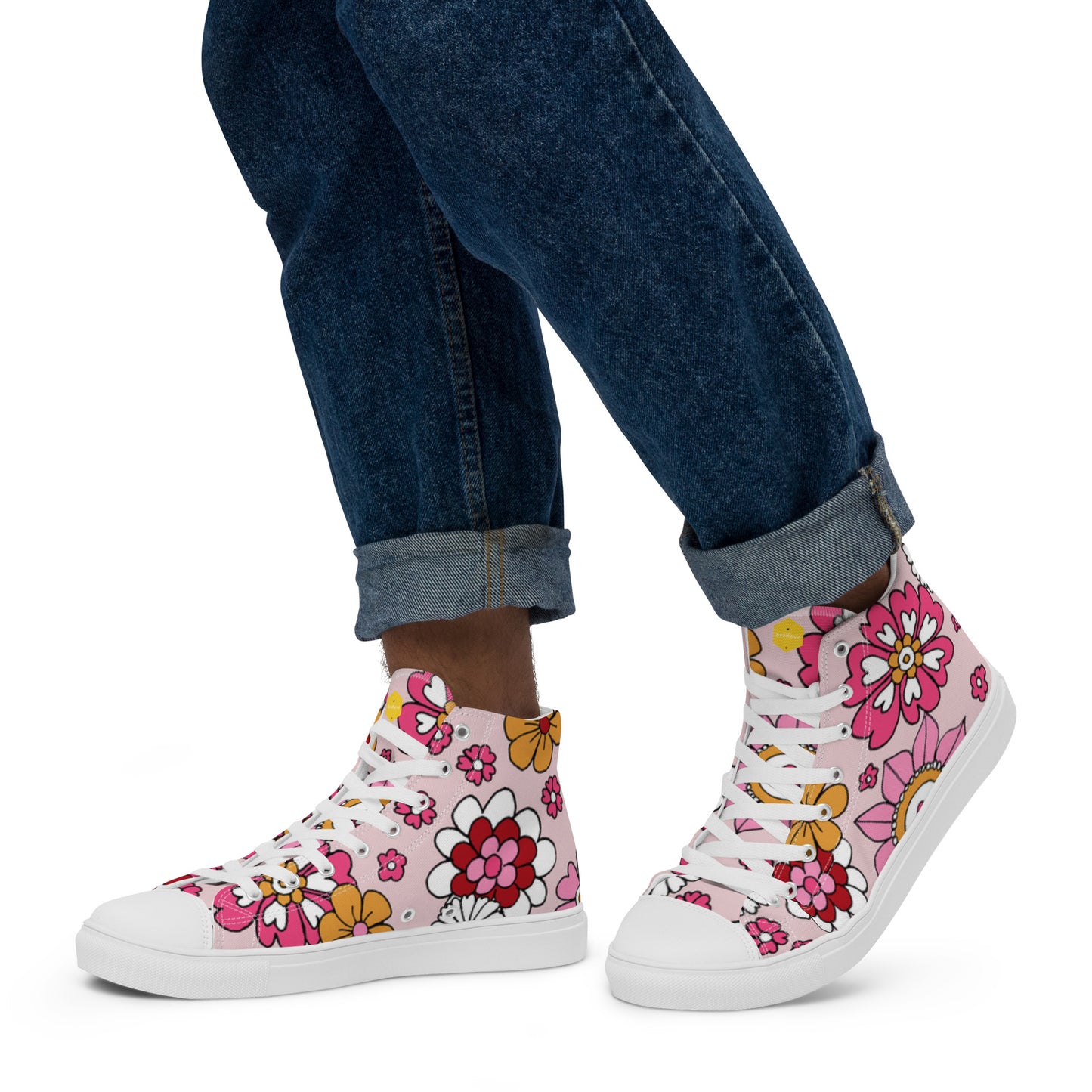 Unisex Floral Spring high top canvas shoes