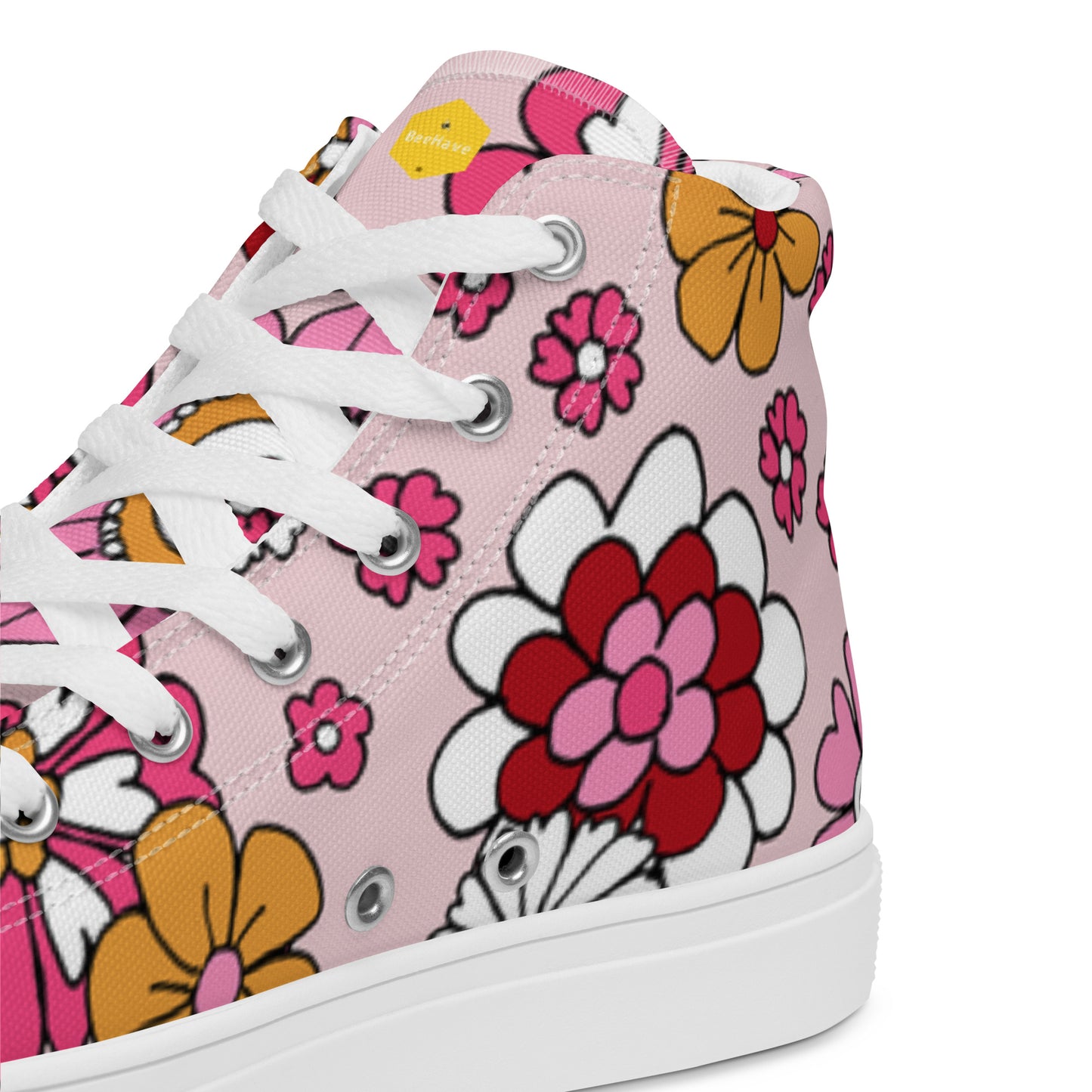 Unisex Floral Spring high top canvas shoes