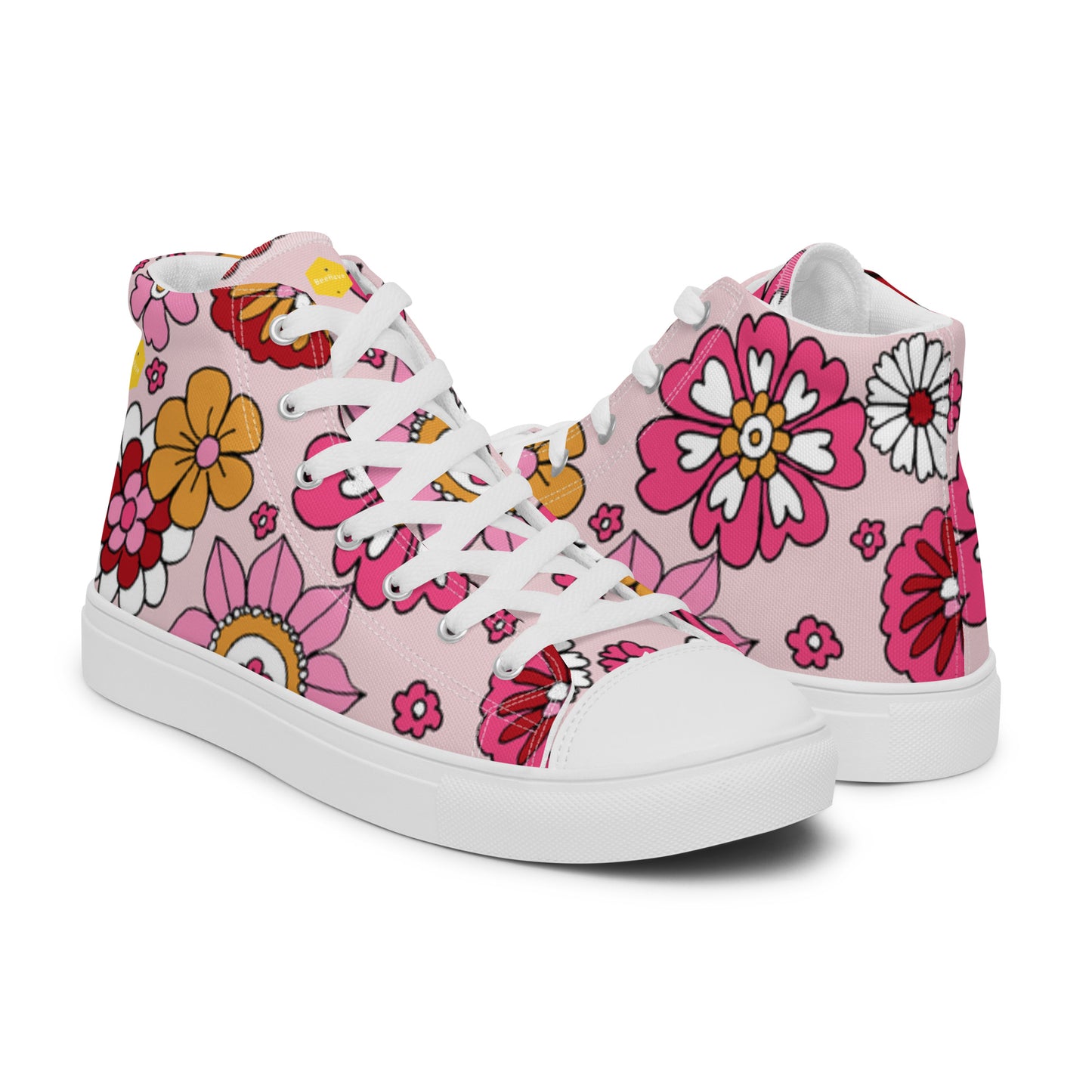 Unisex Floral Spring high top canvas shoes