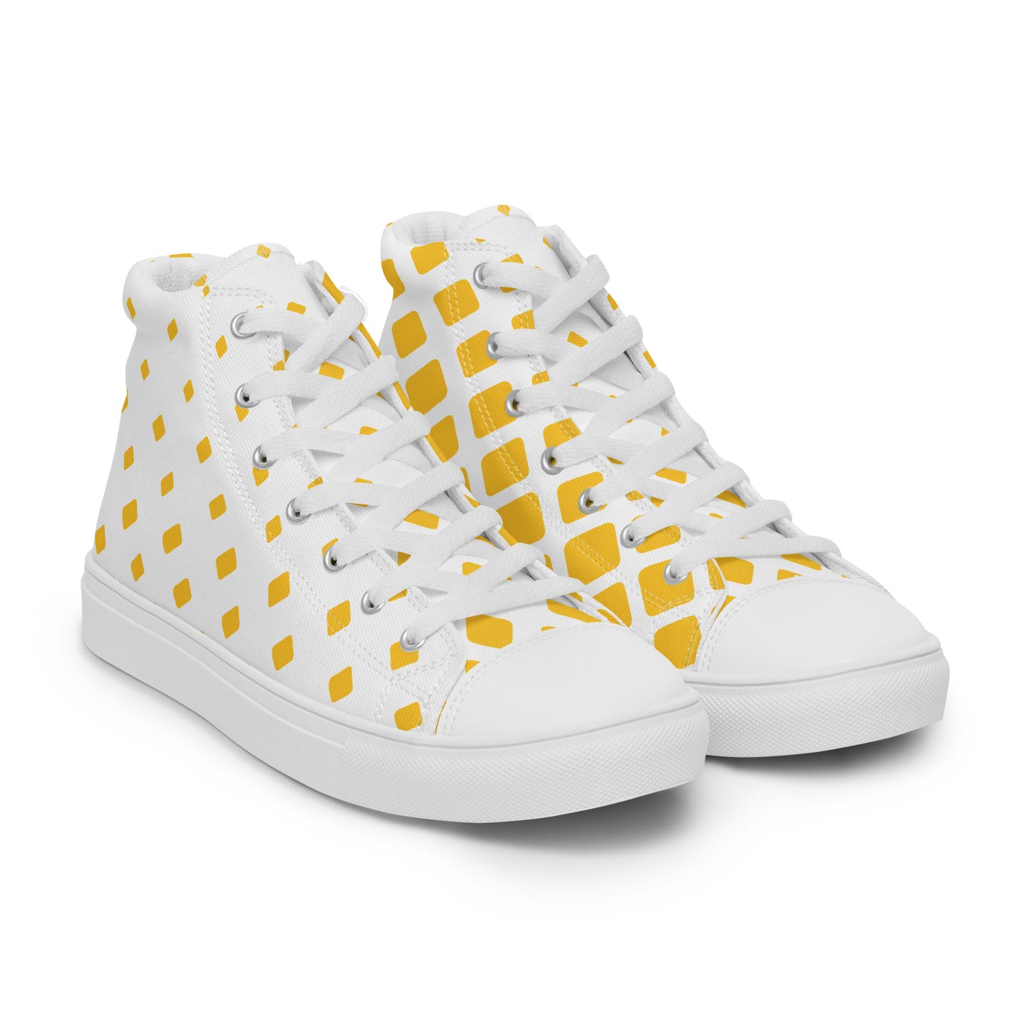 Yellow mesh Men’s high top canvas shoes