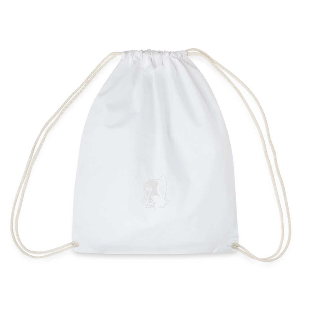 bee stronger Drawstring Bag - white