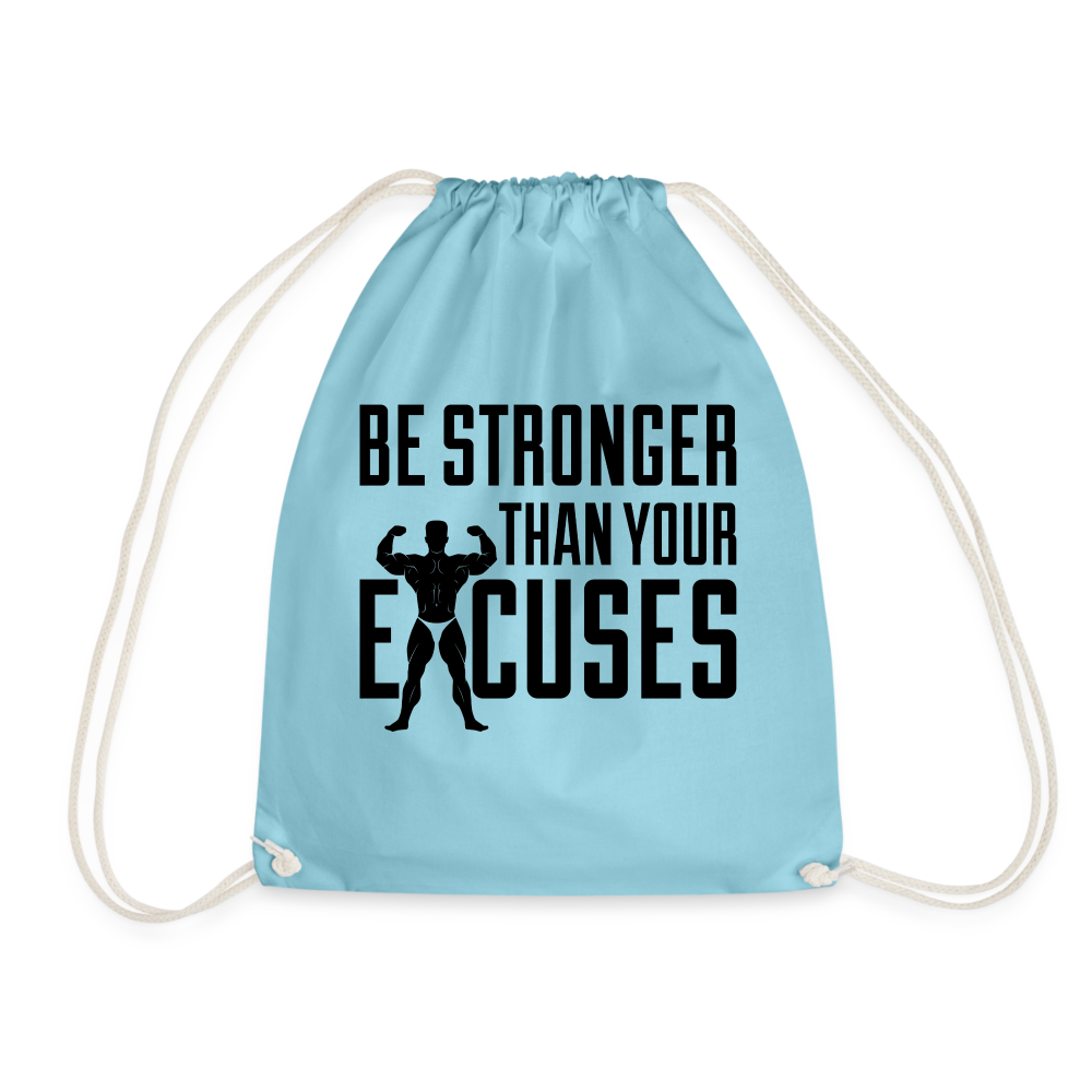 bee stronger Drawstring Bag - aqua