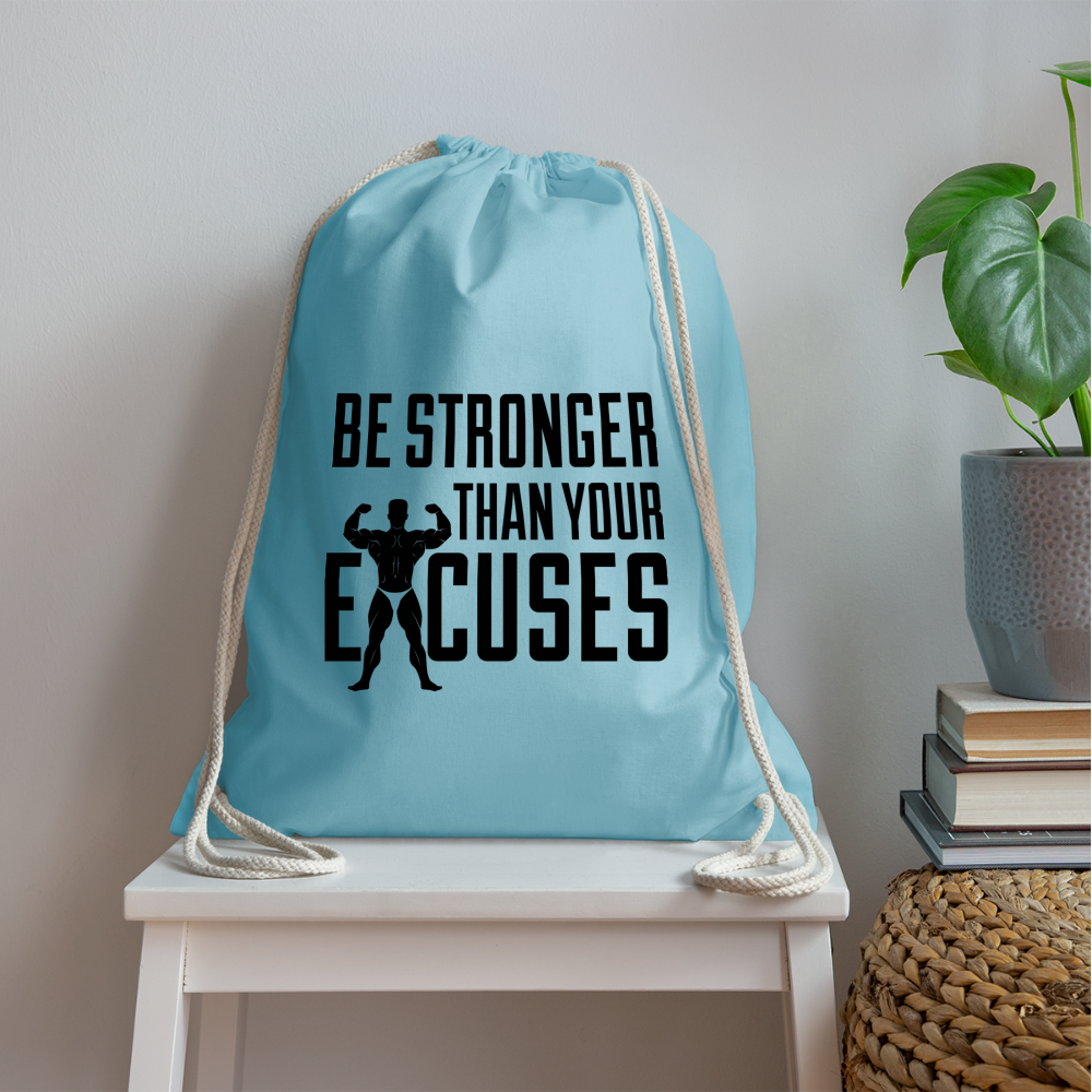 bee stronger Drawstring Bag - aqua