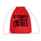 bee stronger Drawstring Bag - red
