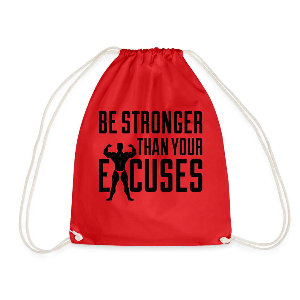 bee stronger Drawstring Bag - red