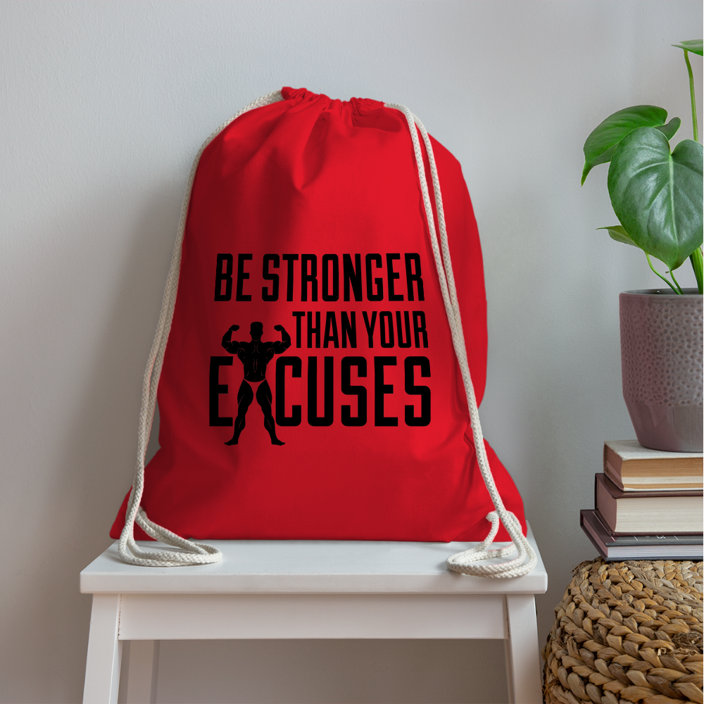 bee stronger Drawstring Bag - red