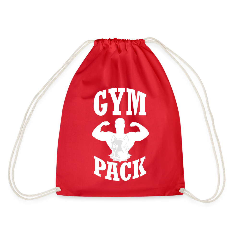 bee stronger Drawstring Bag - red