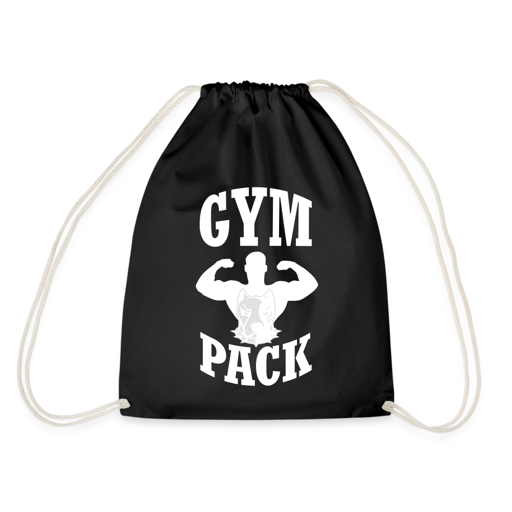 bee stronger Drawstring Bag - black