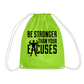 bee stronger Drawstring Bag - neon green