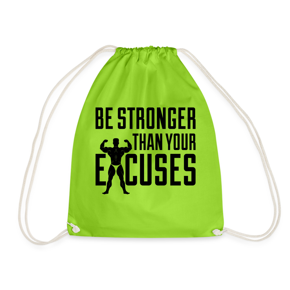 bee stronger Drawstring Bag - neon green