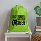 bee stronger Drawstring Bag - neon green