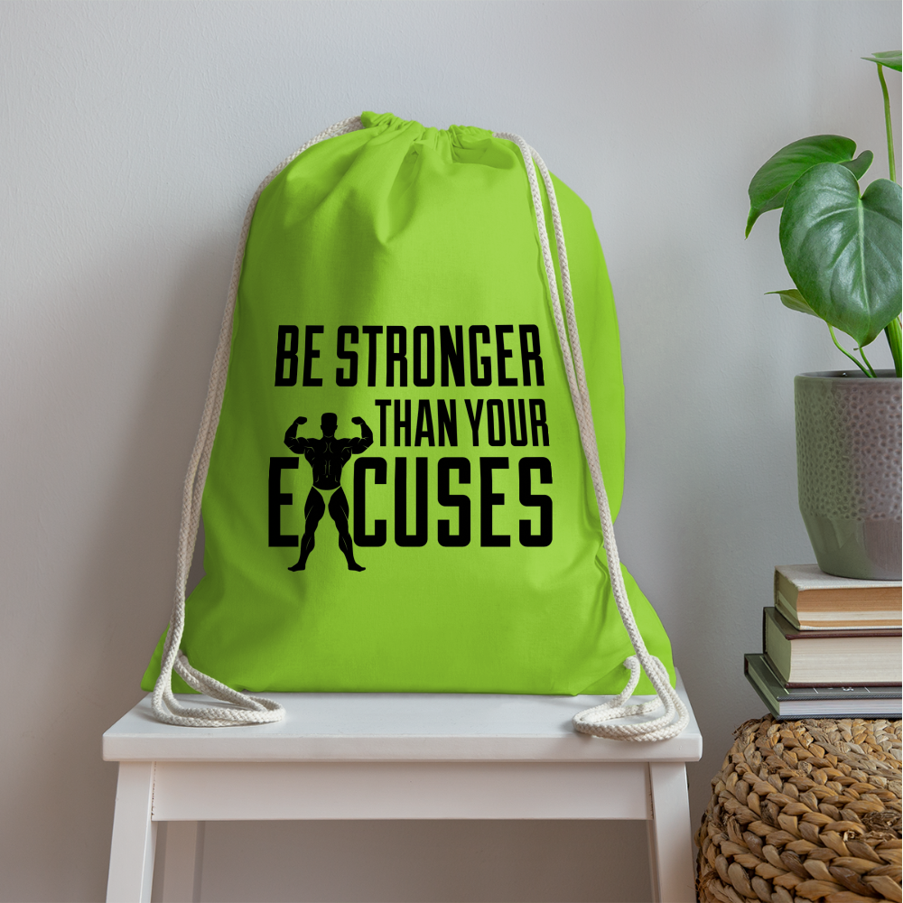 bee stronger Drawstring Bag - neon green