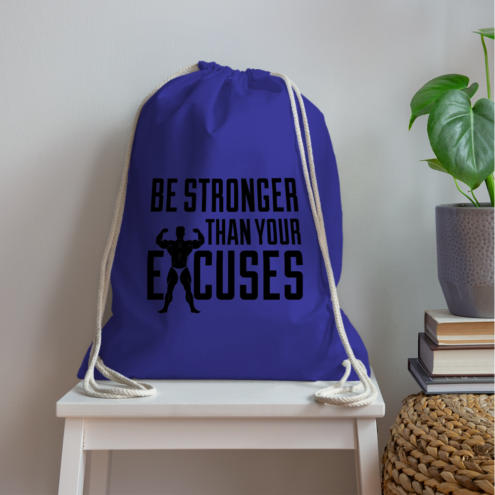 bee stronger Drawstring Bag - royal blue