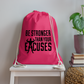 bee stronger Drawstring Bag - fuchsia