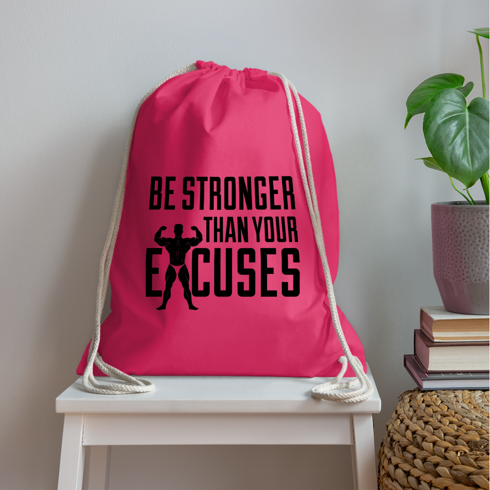 bee stronger Drawstring Bag - fuchsia