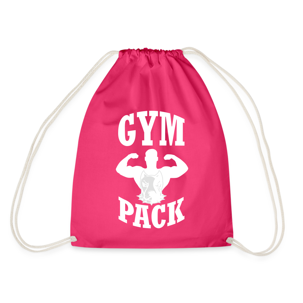 bee stronger Drawstring Bag - fuchsia