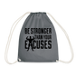 bee stronger Drawstring Bag - grey