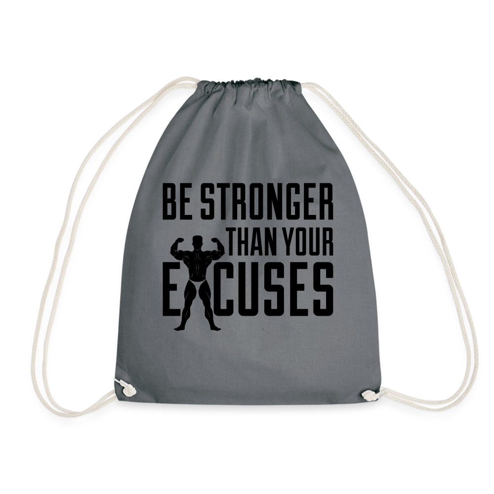 bee stronger Drawstring Bag - grey