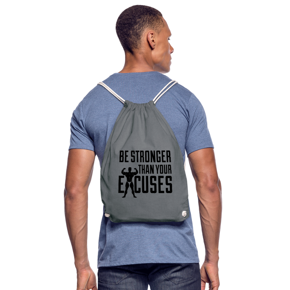 bee stronger Drawstring Bag - grey