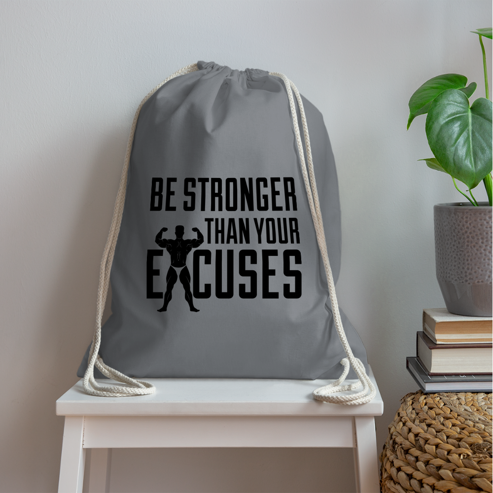 bee stronger Drawstring Bag - grey