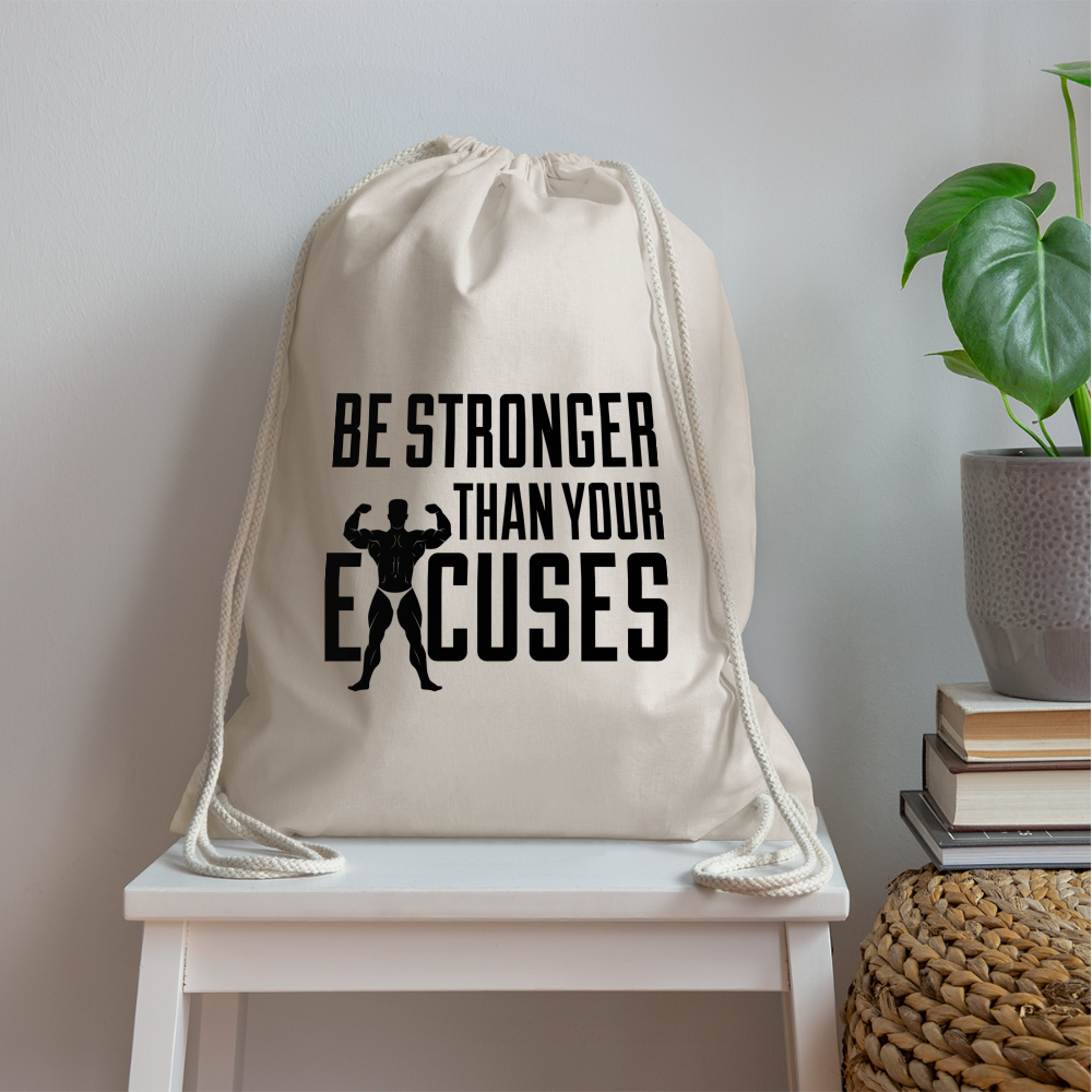 bee stronger Drawstring Bag - nature