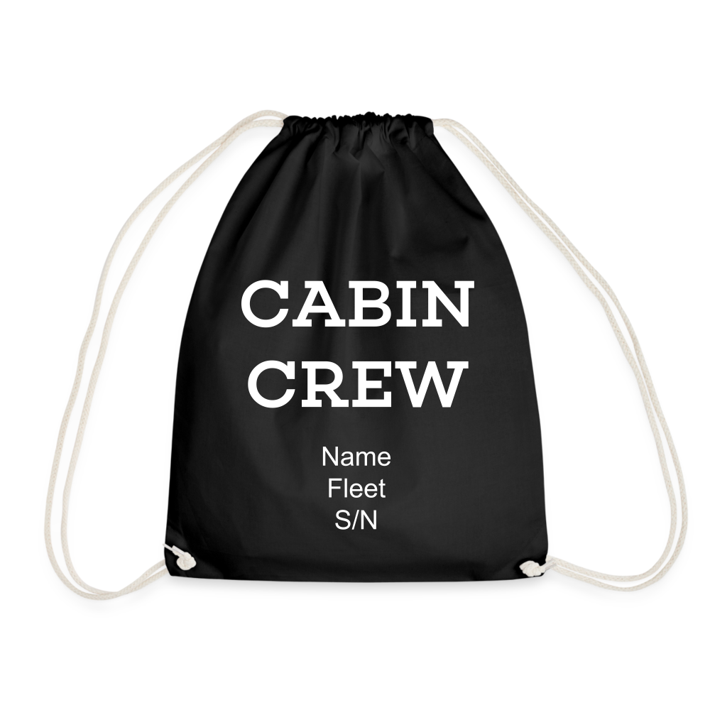 Cabin Crew Drawstring Bag - black