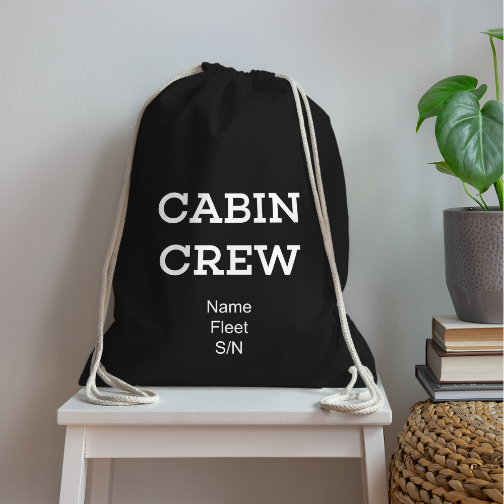 Cabin Crew Drawstring Bag - black