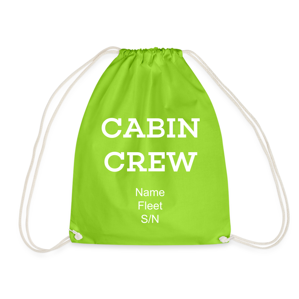 Cabin Crew Drawstring Bag - neon green