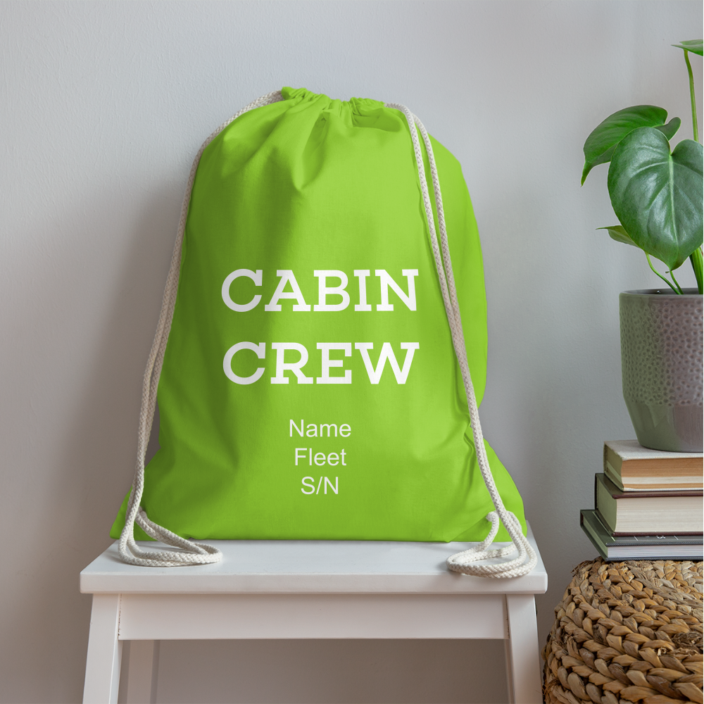 Cabin Crew Drawstring Bag - neon green