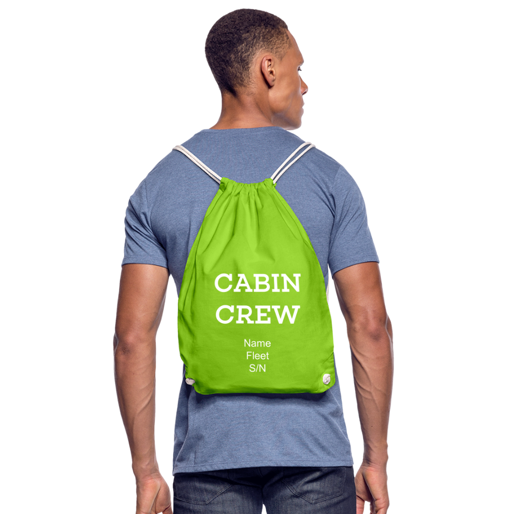 Cabin Crew Drawstring Bag - neon green