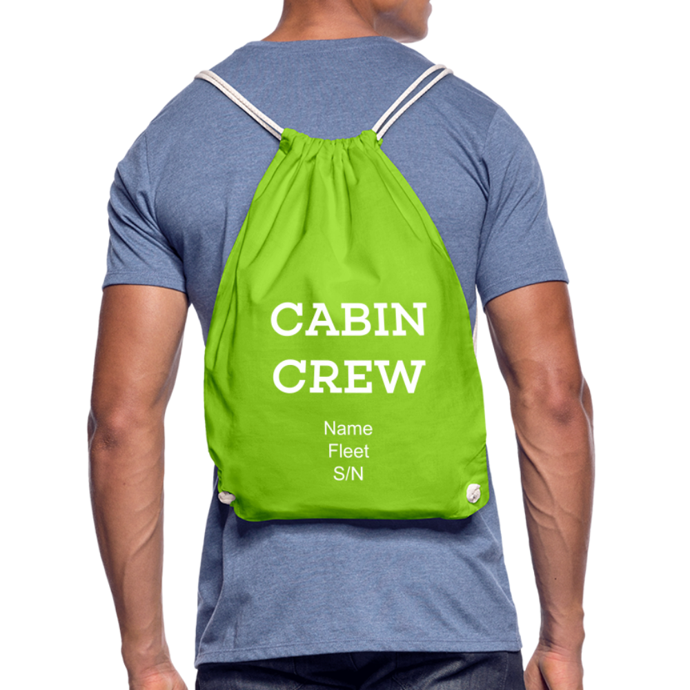 Cabin Crew Drawstring Bag - neon green