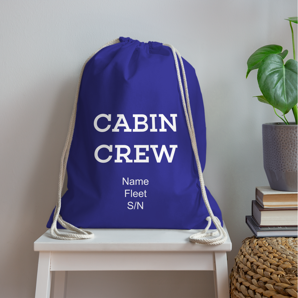 Cabin Crew Drawstring Bag - royal blue