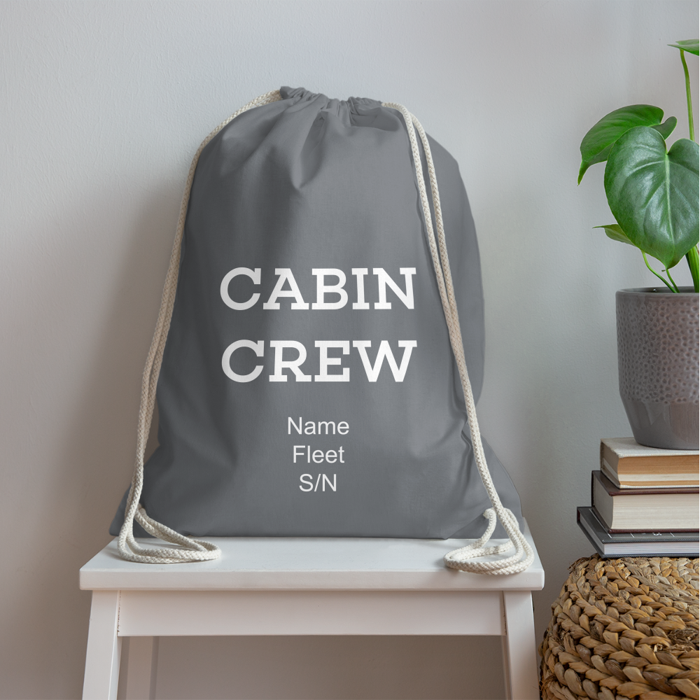 Cabin Crew Drawstring Bag - grey