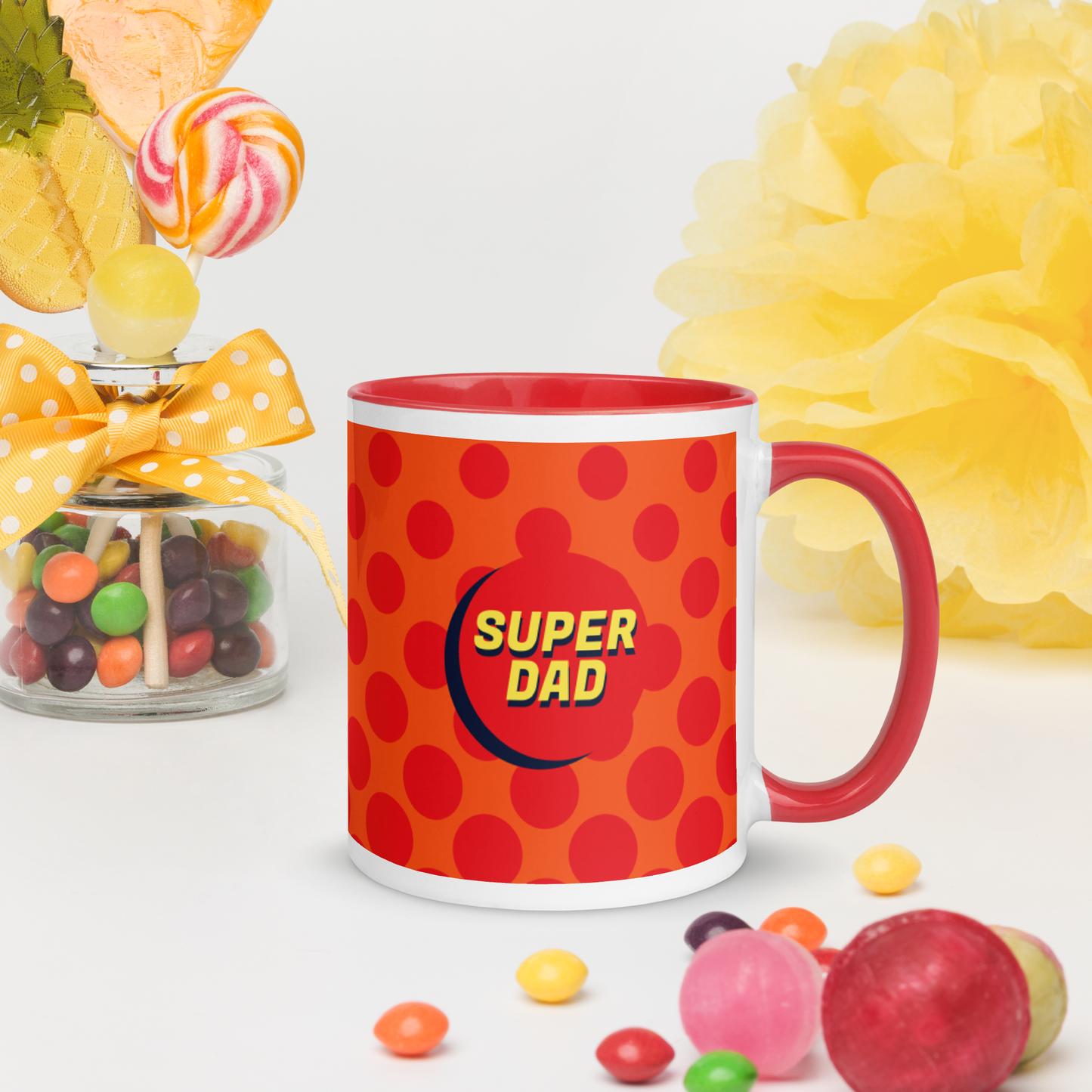 Super Dad Mug with Color Inside